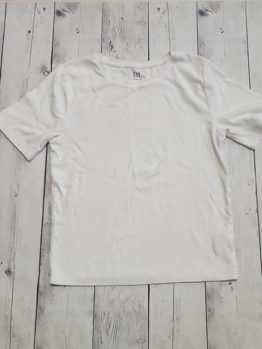 GAP Modern Tee Size Large Womens Whiye Short Sleeve Top